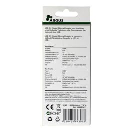 Inter-Tech ARGUS IT-810 Adaptador USB3.0 a RJ45 Gigabit Lan 1000 MBit/s Negro