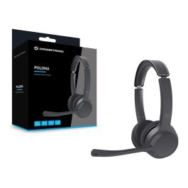Conceptronic Auriculares Polona04B Inalámbricos Bluetooth 5.3 Negro con Micrófono Cancelación Ruido y 40h Batería