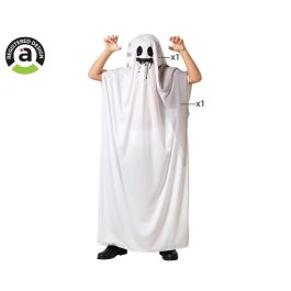 Disfraz Fantasma Blanco Con Capucha Niño 7-9 Años Halloween Polyester