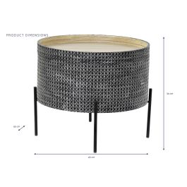 DKD Home Decor Mesita Auxiliar Urban Plateado Negro 45 x 39 x 45 cm