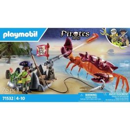Playmobil 71532 Batalla del Cangrejo Gigante Pirates Set de Juego - Incluye Pirata con Cañón, Cangrejo con Pinza Moviéndose, Aventura para Niños +4 años