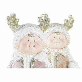 Figura Navidad Fantasia DKD Home Decor Rosa Blanco 18 x 49.5 x 20.5 cm (2 Unidades)