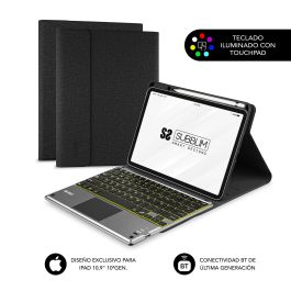 Subblim Funda con Teclado Retroiluminado KEYTAB Pro BT Touchpad para iPad 10,9" 10a Gen - Negro, SUBKT4-BTPI02