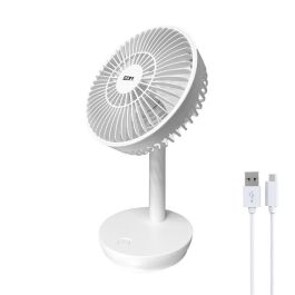 Ventilador de sobremesa recargable blanco potencia: 5w aspas: ø14,5cm 17x13x26cm edm