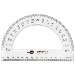 Liderpapel Semicirculo Transportador de Angulos 14 cm Plastico Transparente 0-180 grados