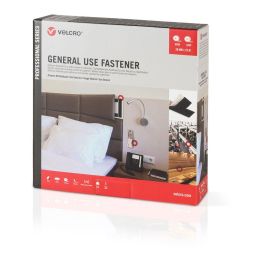 Velcro® Cinta de gancho y bucle adhesiva negra 20 mm x 25 m