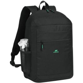 Rivacase 5566 Mochila Gremio para Portátil 15.6"-16" Negra, Urban, Impermeable, Poliéster rPET, Bolsillos Laterales