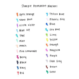 Rotulador Permanente Sharpie Fine Bolsa De 20 (Negro, Azul, Rojo, Verde, Naranja Claro, Naranja Oscuro, Lima, Amarillo, Magenta, Menta, Gris, Azul Marino, Azul Claro, Turquesa, Azul Medio, Melocotón, Rosa Fucsia, Frambuesa, Marrón, Morado)