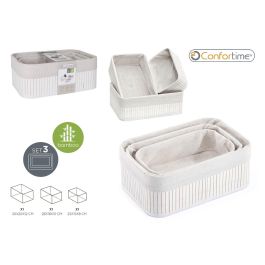 Set de 3 Cestas de Ordenación en Bambú Blanco - Confortime (6 Cajas) Precio: 63.50000019. SKU: B12663WMAP