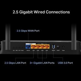 TP-Link Archer BE3600 Router Inalámbrico Wi-Fi 7 Doble Banda 2.5 Gigabit Ethernet Negro con Puerto USB