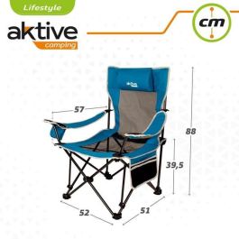Tumbona camping poliester con almohada aktive 152x54x75cm Tumbona camping poliester con almohada aktive 152x54x75cm