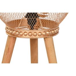 DKD Home Decor Lámpara Sobremesa Tropical Dorado Marron Metal Pino Hoja 32 x 90 x 32 cm