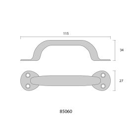 Tirador de puerta de chapa metálica plegada 115mm