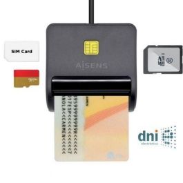 Aisens Lector de Tarjetas Inteligente DNI con Lector de Tarjetas SIM, SD, Micro SD, MMC, RS-MMC, MMC Micro, Negro - Compatible con FIPS 201, FIPS TAA e ISO 7816 Precio: 8.49999953. SKU: S8400202