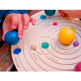 Andreutoys Juego Didáctico Sistema Solar 3D Madera Diámetro Sol Ø 4,5cm