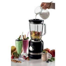 Ariete 585/02 Batidora de Vaso Moderna Negra con Vaso de Vidrio y 4 Cuchillas de Acero Inoxidable Ariete 585/02 Batidora de Vaso Moderna Negra con Vaso de Vidrio y 4 Cuchillas de Acero Inoxidable