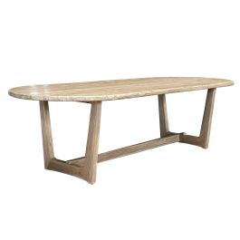 DKD Home Decor Mesa Comedor Balines Decape Gris Teca Maciza 240 x 100 x 76 cm Precio: 1152.58999999. SKU: B18CNNZGCV