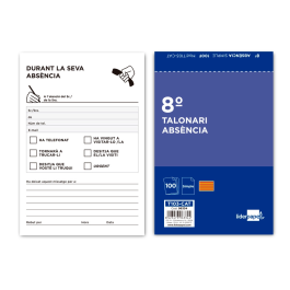 Liderpapel T103 Talonario Ausentes Octavo Original Texto en Catalan Precio: 10.50000006. SKU: B13PQRXSXY