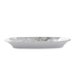 Bidasoa Polaris Hydrozero Bandeja Oval de Porcelana 26x14,5 cm Beige Brillante Apilable Apto Lavavajillas y Microondas