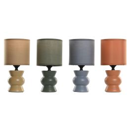 DKD Home Decor Lámpara de Sobremesa Urban Terracota Beige 12x12x25 cm E27 50W Cerámica Poliéster - Pack 12 Unidades