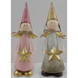 DKD Home Decor Figura Navidad Fantasia Rosa Palo Gris Metal 7 x 22 x 8.5 cm (6 Unidades) Precio: 29.58999945. SKU: B16F6SFBF9