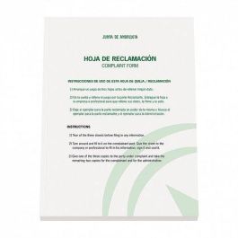 Libro Hojas De Reclamaciones Dohe A4 25H Tripli (Exclusivo Andalucia) Precio: 7.79000057. SKU: B1KL342SQB