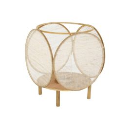 DKD Home Decor Portavela Oriental de Bambú y Cristal, Marrón - Colección Yejun, 42 cm Ancho x 55 cm Alto x 42 cm Fondo