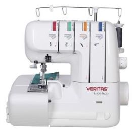 Veritas Elastica Overlock Máquina de Coser - Dobladillo, Corte y Costura en un Paso, Apta para Tejanos, Cuero y Tela de Abrigo