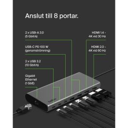 Hub USB Belkin INC015BTSGY-CZ Gris 100 W Hub USB Belkin INC015BTSGY-CZ Gris 100 W