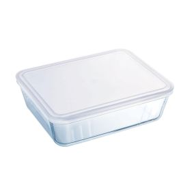 Pyrex 242P000 / 7046 Plato Rectangular con Tapa Cook & Freeze Vidrio Borosilicato 22x17 cm Apto Horno y Congelador hasta 300°C