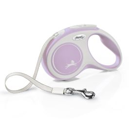 Flexi Correa Retráctil New Comfort Talla S de Cinta 5 Metros Rosa con Freno Preciso y Compatible con Accesorios LED/Multi Box