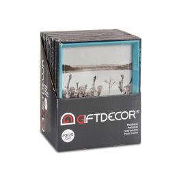 Giftdecor Portafotos Madera 20x25 cm Negro y Azul