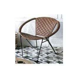 DKD Home Decor Silla Vintage de Metal y Piel, Marrón Claro y Negro, Altura Asiento 43 cm, Dimensiones 81x67x71 cm Precio: 137.94999944. SKU: S3033115