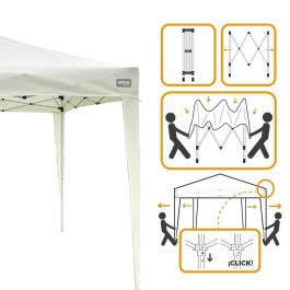 Cenador Aktive 300 x 250 x 300 cm Tela Acero Blanco Cenador Aktive 300 x 250 x 300 cm Tela Acero Blanco