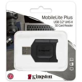 Kingston MLP Lector de Tarjetas Externo SD USB 3.2 Gen 1 UHS-II para Tarjetas SD