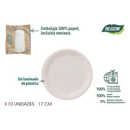 Set de 10 platos redondos de cartón blanco 17 cm - Algon (24 Unidades) Precio: 12.50000059. SKU: B19HJQNYN3