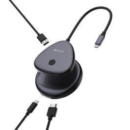 Verbatim WDA-02 Adaptador Inalámbrico USB-C con Hub, Transmisión Inalámbrica 4K para Pantallas y Conexión USB-A