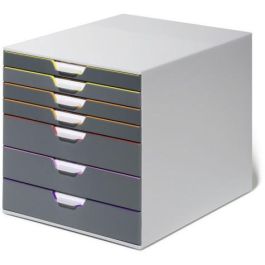 Durable Módulo 7 Cajones Varicolor, Plástico ABS, Gris/Multicolor, 760758