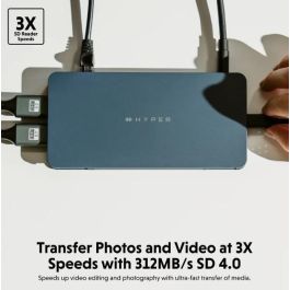 Targus HYPERDRIVE ECOSMART GEN.2 DUAL Hub USB-C con Power Delivery 100W, 2x HDMI, Ethernet, Lector SD, USB 3.2, Azul Medianoche