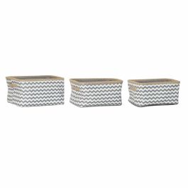 Cesta Boho DKD Home Decor Gris Blanco 31 x 20 x 36 cm Set de 3 Precio: 28.69000024. SKU: S3018576