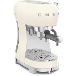 Smeg ECF02CREU Cafetera Espresso Manual de Bomba 15 Bares Crema 1.1L 1350W para Café Molido y Cappuccino