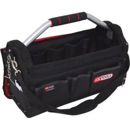 Ks Tools Bolso Bandolera Grande para Herramientas y Accesorios, Vacío, Ultra Resistente, Asa Reforzada, Correa Acolchada, Múltiples Bolsillos