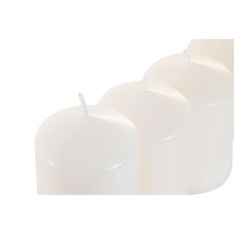 DKD Home Decor Vela Básicos de Cera Blanca 14x16x14 cm, Juego de 4 Velas Decorativas para Hogar con Duración de 35 a 60 Horas