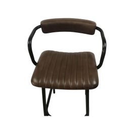 DKD Home Decor Taburete Plegable Vintage de Piel y Hierro 50 x 92 x 50 cm