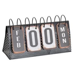 Calendario Vintage DKD Home Decor Negro Blanco Metal 34 x 13 x 21 cm Precio: 29.49999965. SKU: S3018677