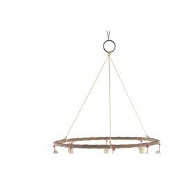DKD Home Decor Decoración Colgante Boho Crema Multicolor. Material: Poliéster y Algodón. Medidas: 16x60x16 cm. Pack 4 Unidades Surtidas