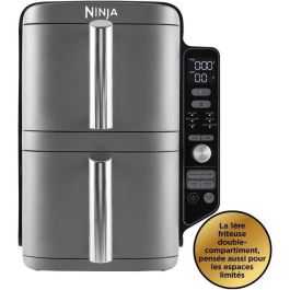 Ninja Freidora de Aire Vertical 6 en 1 MAX 9.5L, 2 Cajones, SYNC & MATCH, Apta para Pollo Entero, 55% Más Rápida, Panel Digital