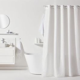 Cortina de ducha con diseño de gofres - Blanca - Poliéster - 180 x 200 cm - 12 ganchos - UTILITY - TODAY