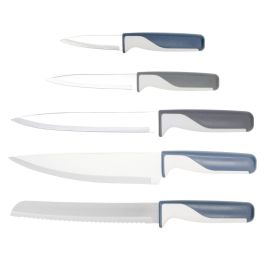 Quid Taco de Cuchillos y Tijera Oasis de Metal Gris - 5 Piezas, Libre de BPA