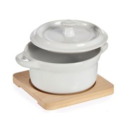 Cazuela Ceramica Redonda Con Base Bambu Vessia 13X8CM (24 Unidades) Cazuela Ceramica Redonda Con Base Bambu Vessia 13X8CM (24 Unidades)